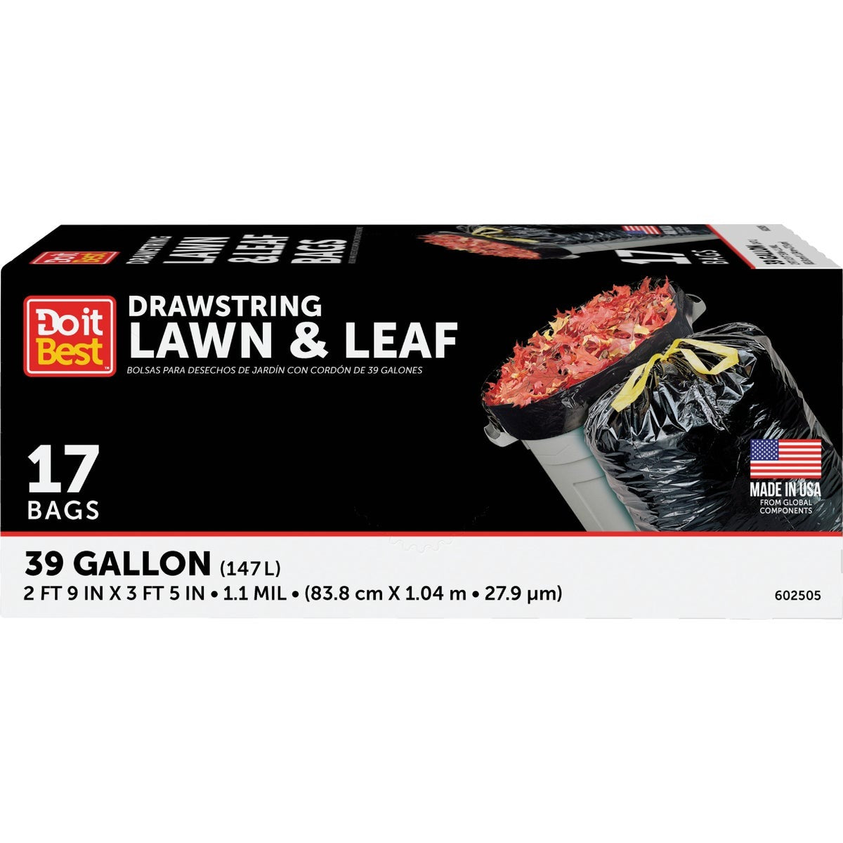 BSC PREFERRED Bsc Preferred C043119S 39 Gal Lawn Leaf Bags 17 Count