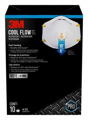 3M 3M 8511PB1-A-PS N95 Respirator Cool Flow Valve 10 Pack