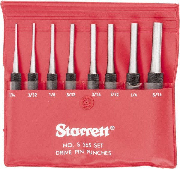 STARRETT Starrett 52587 Pin Punch Set 8 Pc 1/16 to 5/16 in