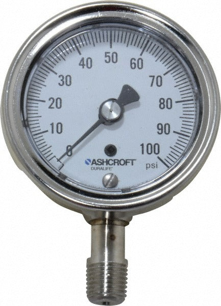 ASHCROFT Ashcroft 94328 Pressure Gauge 0-100 Psi 2.5in Dial Npt