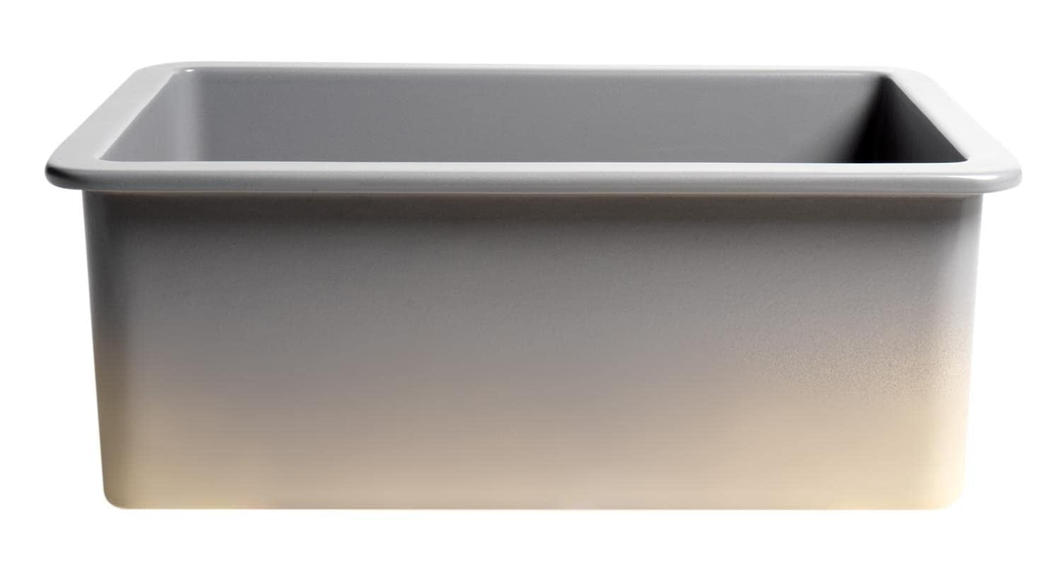 ALFI Alfi ABF2718UD-GM Gray Matte Fireclay Kitchen Sink 27x18