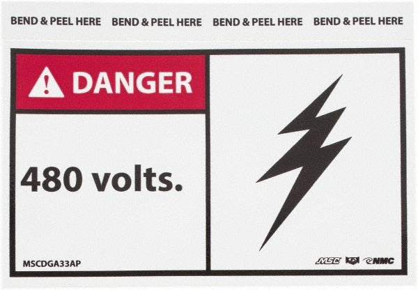 ACCUFORMNMC Accuformnmc MSCDGA33AP Accident Prevention Label 480V