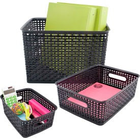 ADVANTUS Advantus Corp. 40329 Plastic Weave Bin 3-pack