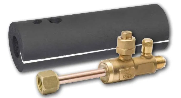 Mueller A18946 Refrigeration Ball Valve | 3/8 in Female Flare X 3/8 Male Flare