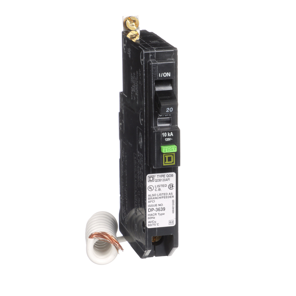 Square D QOB120AFI Arc-Fault Circuit Breaker 20A 120/240V 1Ph Bolt-On