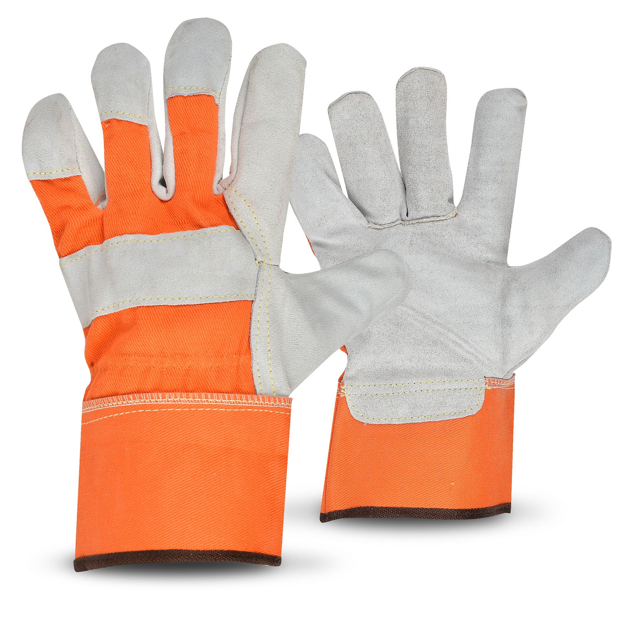 TRULINE Truline A174143 Contractor Hi-Viz Plus Leather Work Gloves (Size L / 12 per dozen)