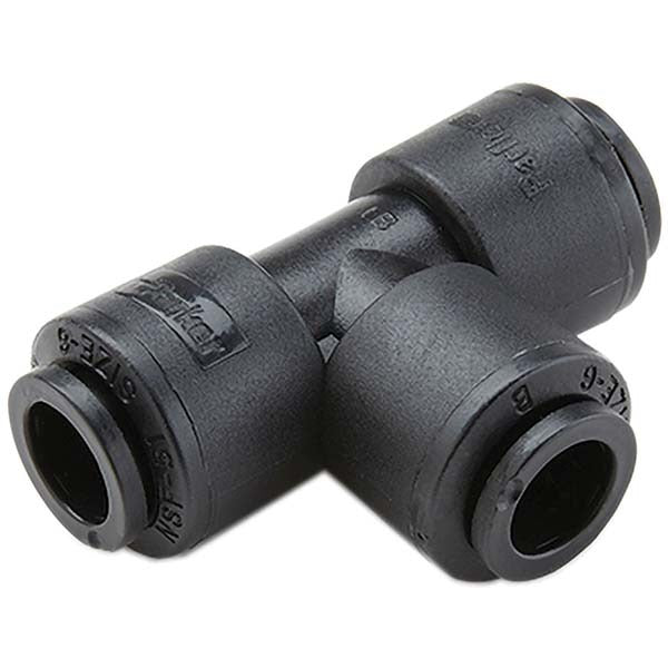 PARKER Parker FB6TU4-HBLK Union Tee Fitting 3/8 Inch Od Kynar