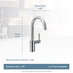 Moen 7365SRS Align Single Handle Kitchen Faucet in Spot Resist Stainless