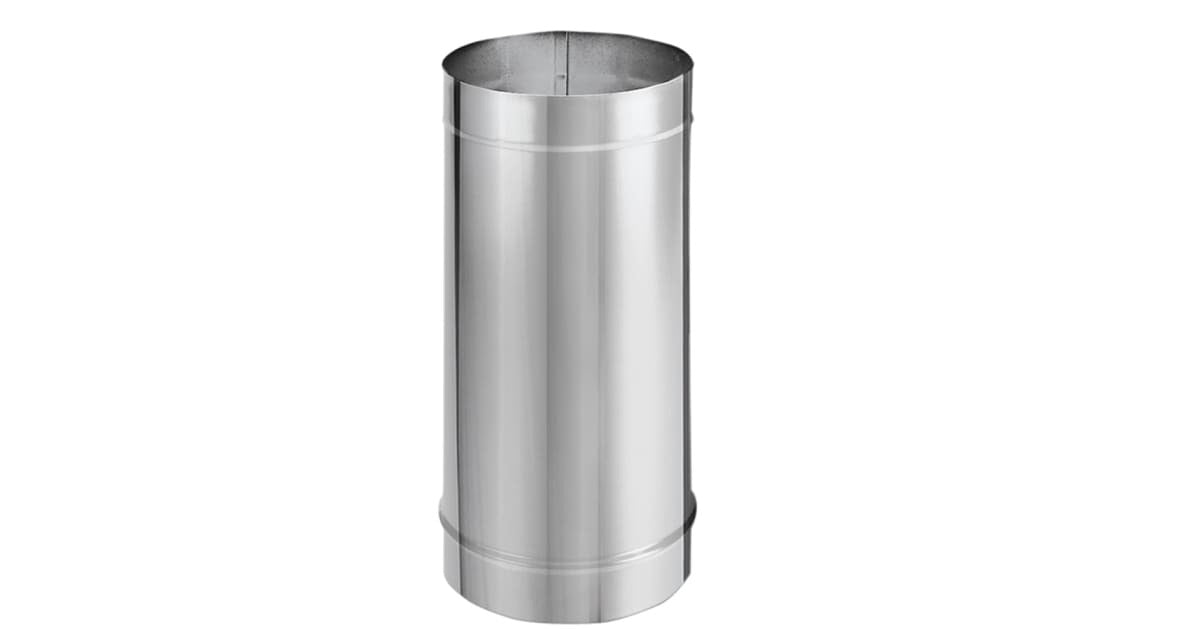 DURAVENT Duravent 6DBK-12SS DuraBlack 6 Inch Single Wall Stove Pipe 12 Inch
