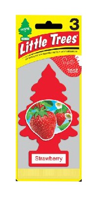 LITTLE TREES Car Freshner Corp U3S-32012 Strawberry Air Freshener 3 Pack