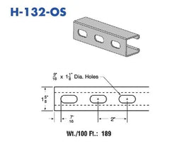 Haydon H-132-OS Galvanized Unistrut Channel 20 Feet Long