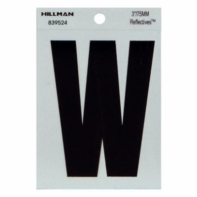 HILLMAN Hillman Fasteners 839524 Reflective Adhesive Letter W 3in