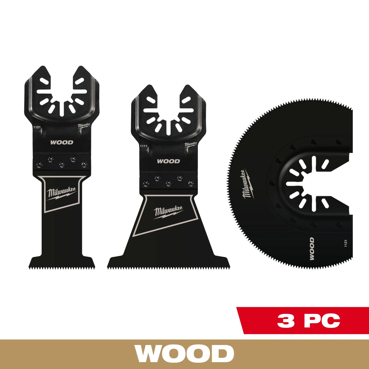 Milwaukee 49-10-9004 OPEN-LOK 3PC Wood Cutting Multi-Tool Blade Variety Pack