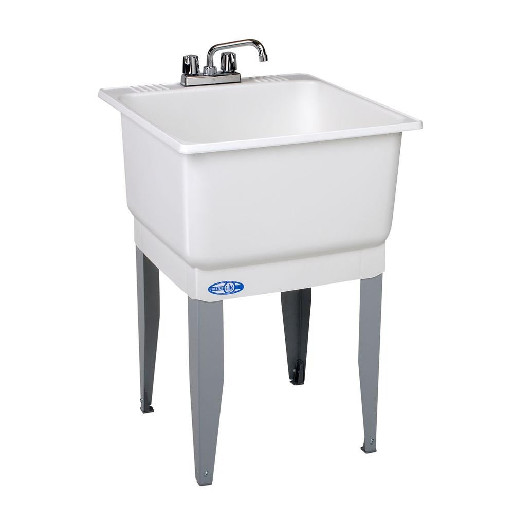 MUSTEE MUSTEE 14K-80 UTILATUB Laundry Utility Tub Co-Polypure Floor-Mount 34 x 23 x 25