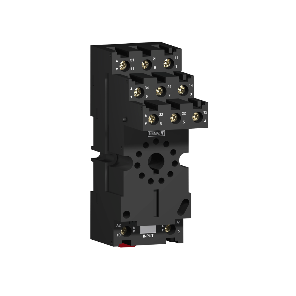 Schneider Electric RUZSC3M Square D 250 Volt 12 Amp 35 mm Din Rail/Panel Mount Box Lug Connector Terminal Relay Socket