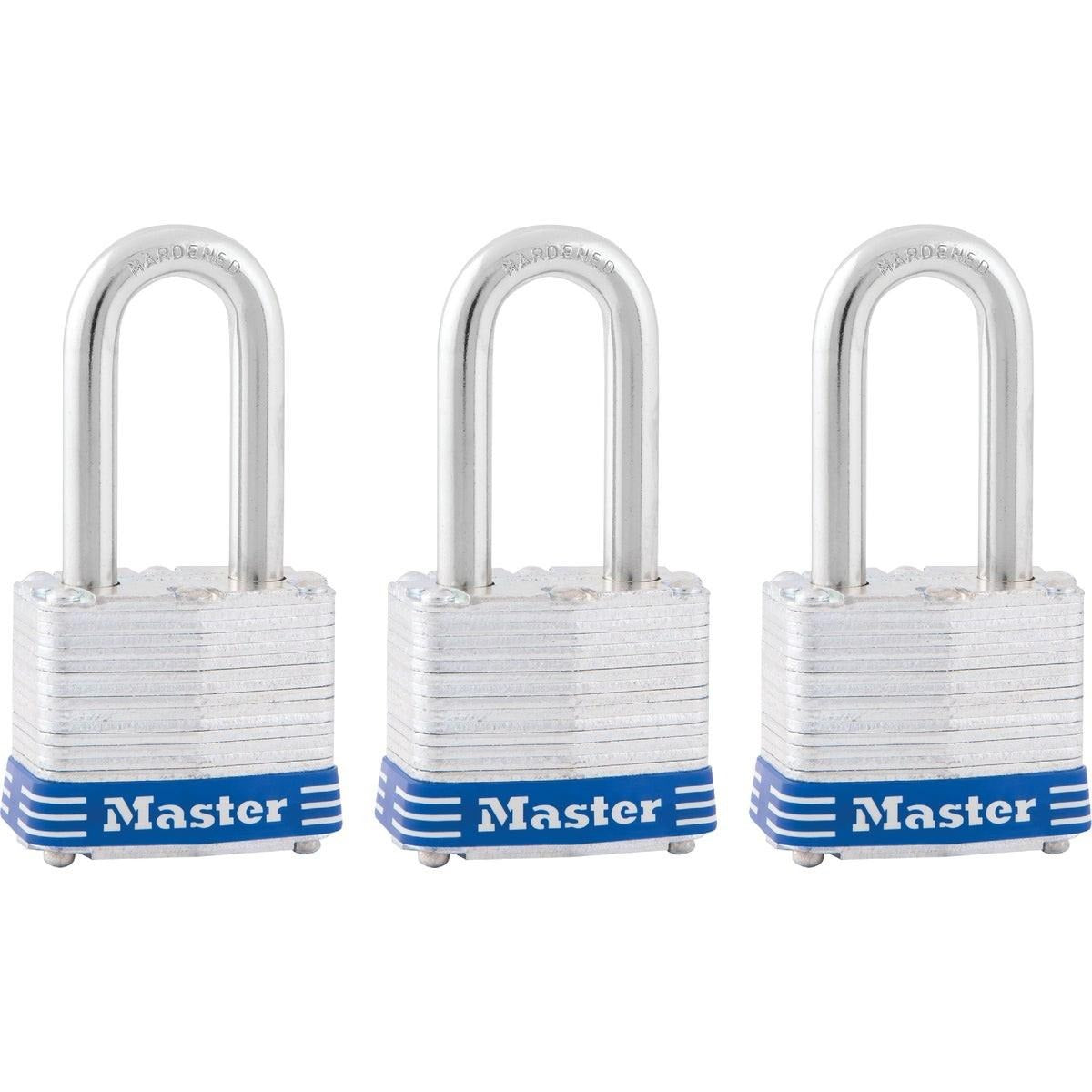 MASTER LOCK Master Lock 3TRILF 1-9/16 In Laminated Steel Keyed Padlock (3-Pack)