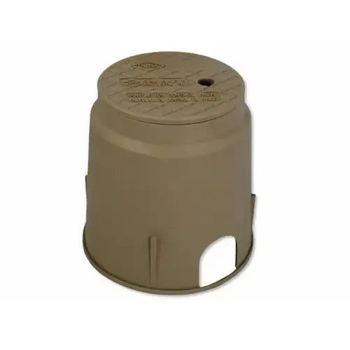 CARSON Carson 7081107 6 Inch Round Valve Box with Lid Tan