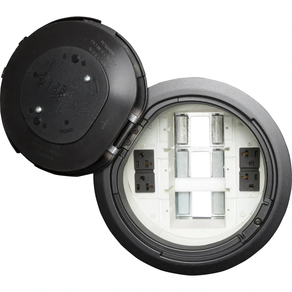 WIREMOLD Wiremold 8ATC2PBK Recessed Prewired Poke-Thru Assembly (8 in Hole Size) Surface Style Cover