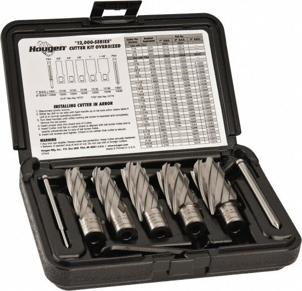 HOUGEN Hougen 12006 Hss Annular Cutter Set 5/8-1-1/8 in 8 Pc