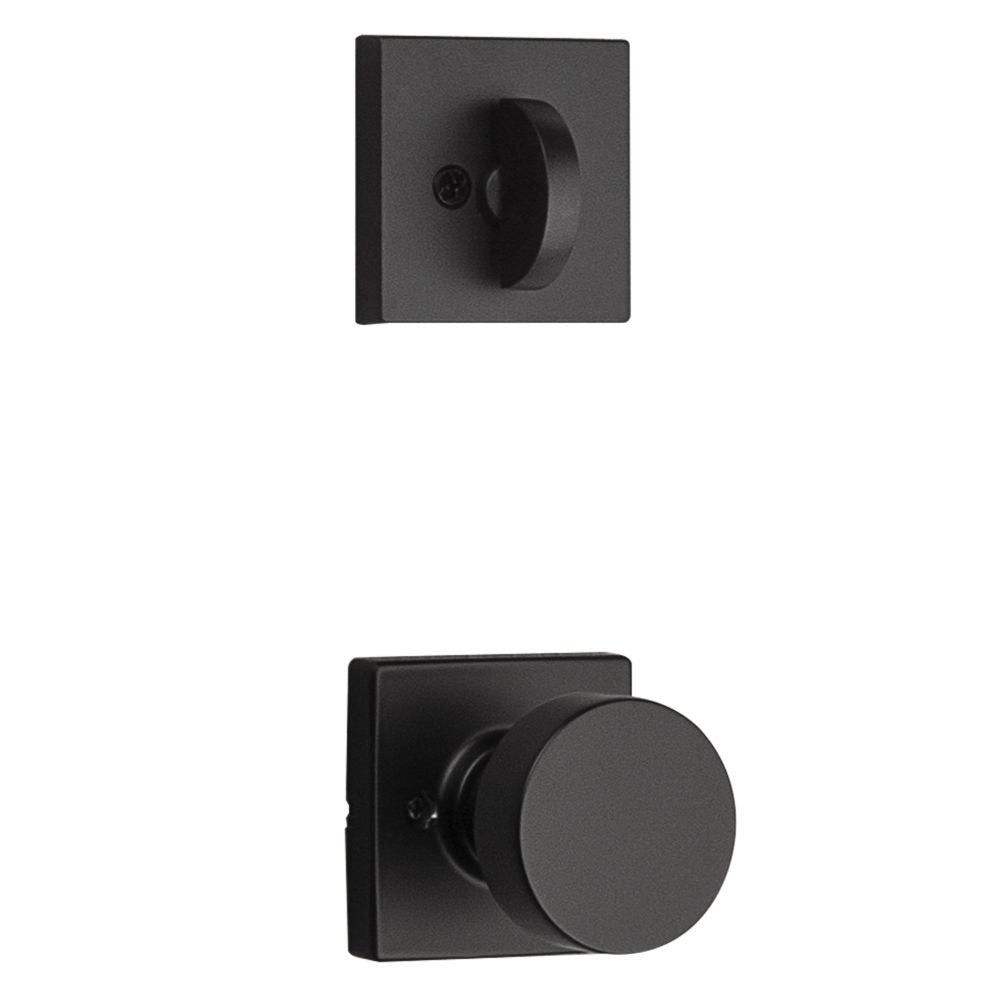 KWIKSET Kwikset 966PSKSQT-514.UNIV Pismo Knob Handleset Trim Matte Black
