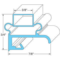 DOOR GASKET 15-1/2 X 20-5/8 for Delfield DEL1702001NEWSTYLE