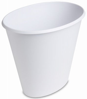 STERILITE Sterilite 10198012 Oval Vanity Wastebasket 2.5 Gal White