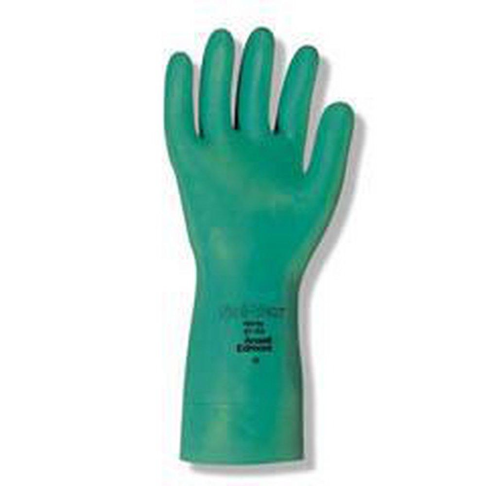 Ansell 37-185-11 AlphaTec Solvex Size 11 22 mil Rubber Agriculture and Automotive Disposable Gloves in Green