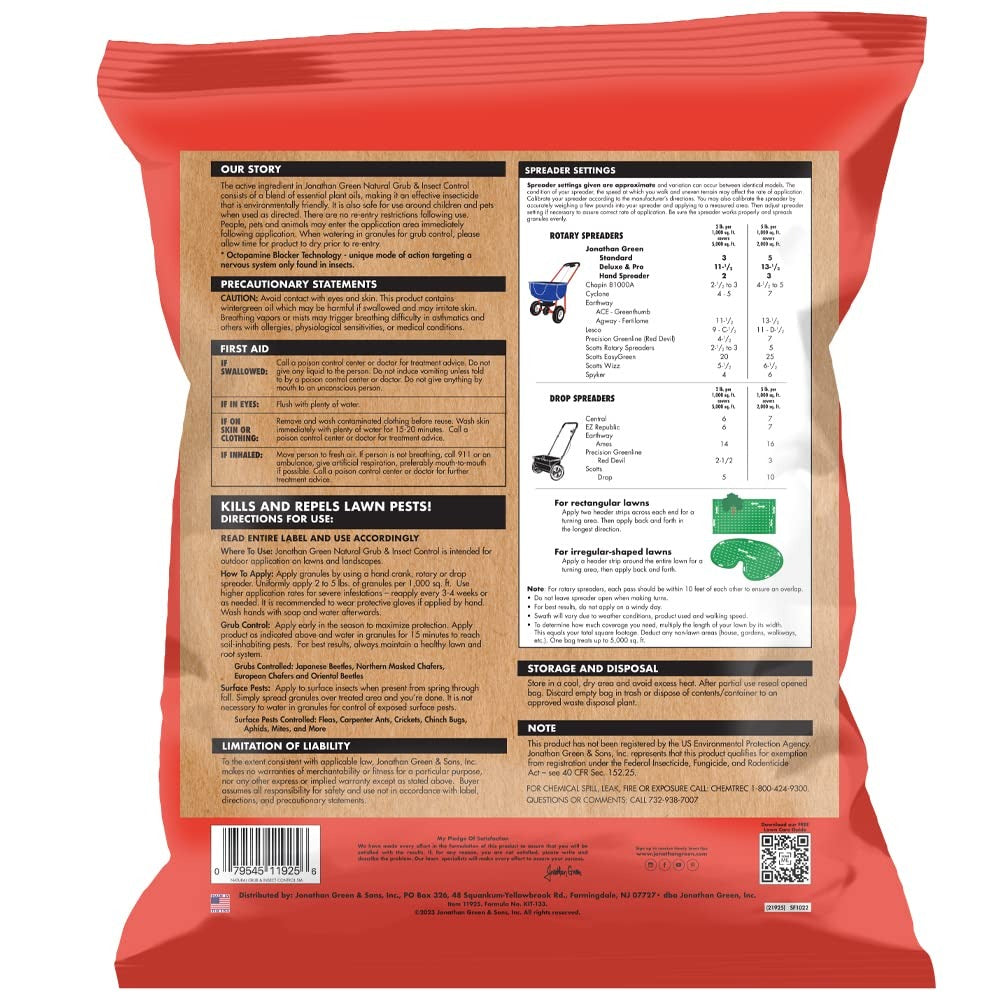 JONATHAN GREEN Jonathan Green 11925 Natural Grub & Insect Control for Lawns (10 lb Bag / 5,000 sq. ft.)