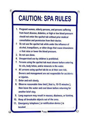 Pentair R234200 Sign N.C. Approved Spa Rules