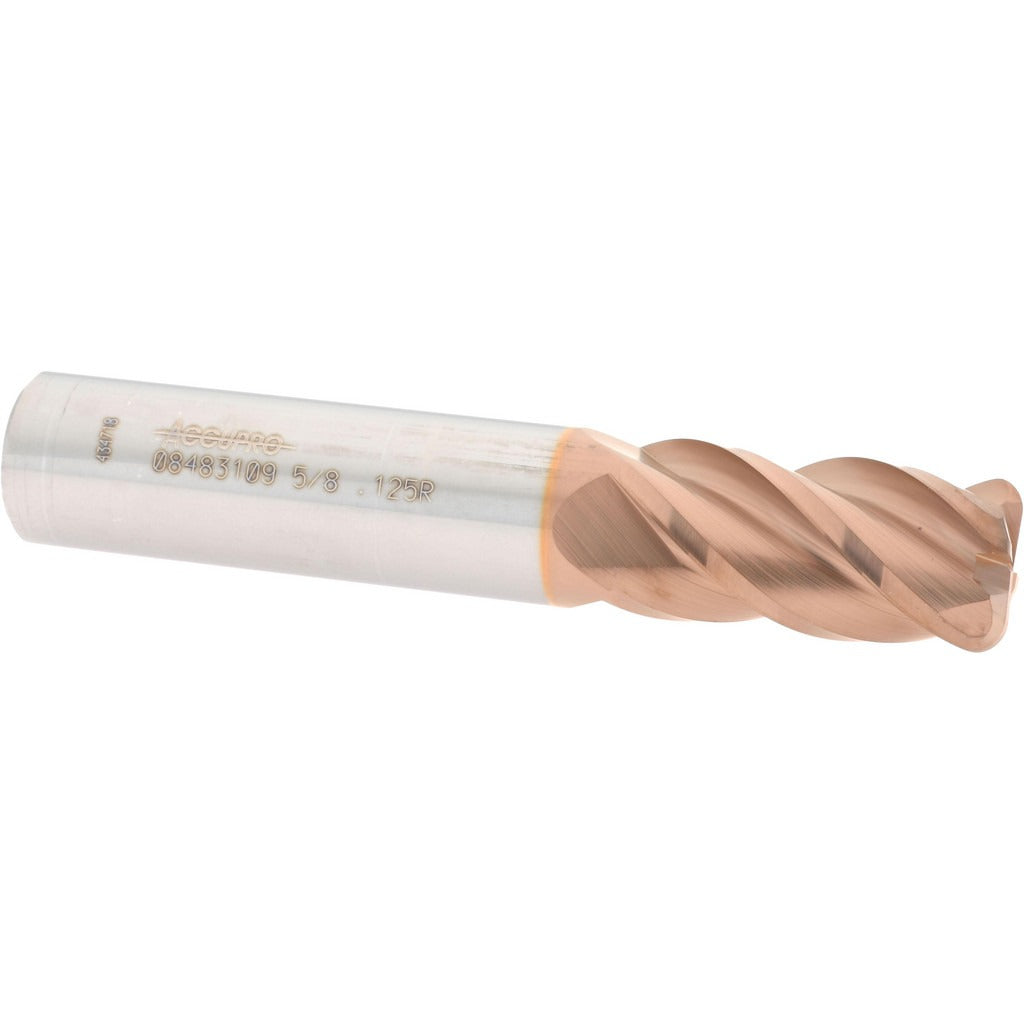 ACCUPRO Accupro 12182630 Corner Radius End Mill 5/8 in 4 Flute Ticn