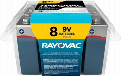 RAYOVAC Rayovac A1604-8PPK 9V Alkaline Battery 8 Pack