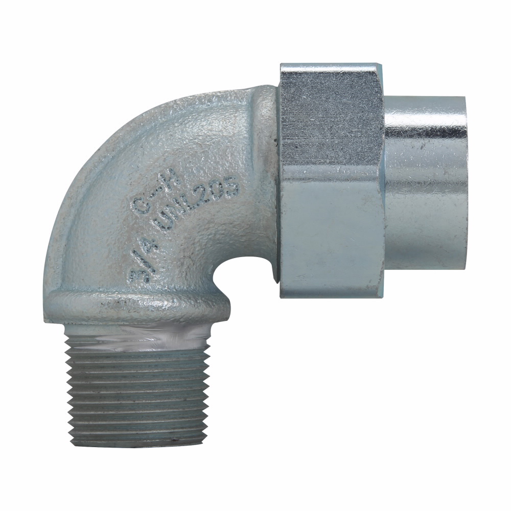 Crouse-Hinds UNL205 3/4 Female to 3/4 Male UNL-Style 90deg Union, Iron Alloy