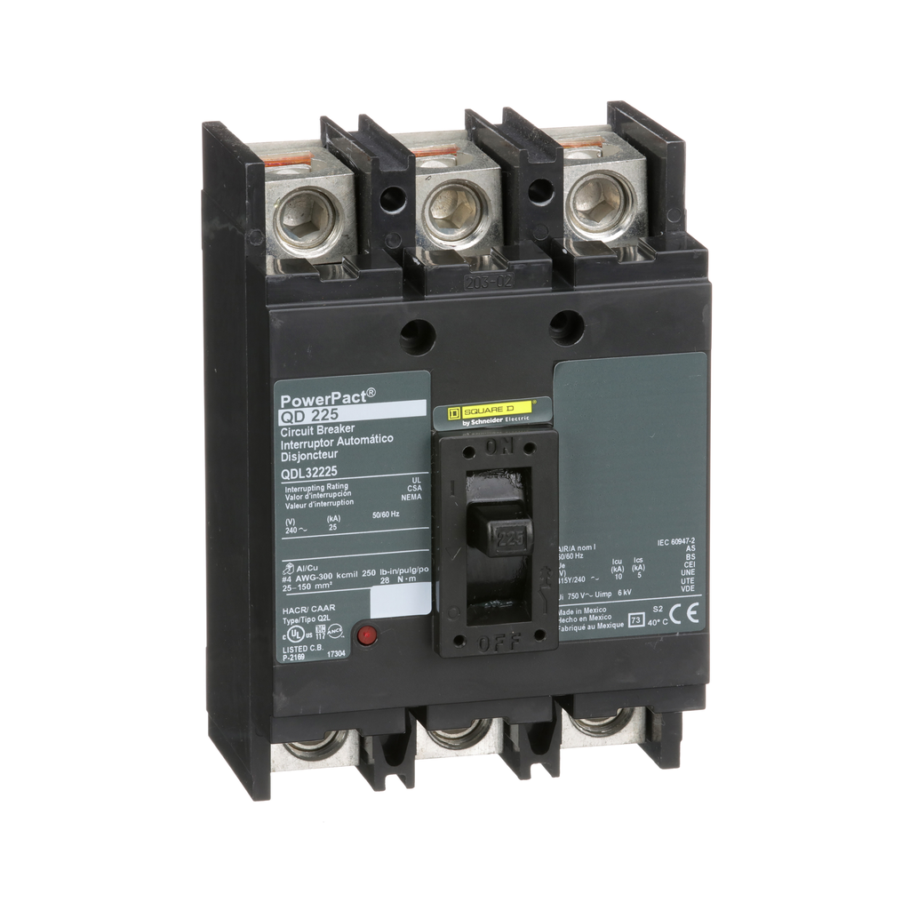 Square D QDL32225 Molded Case Circuit Breaker 225A 240V 3P