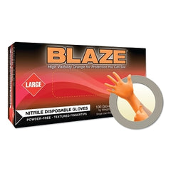 Microflex N483 Blaze N48 Nitrile Exam Gloves Large Orange