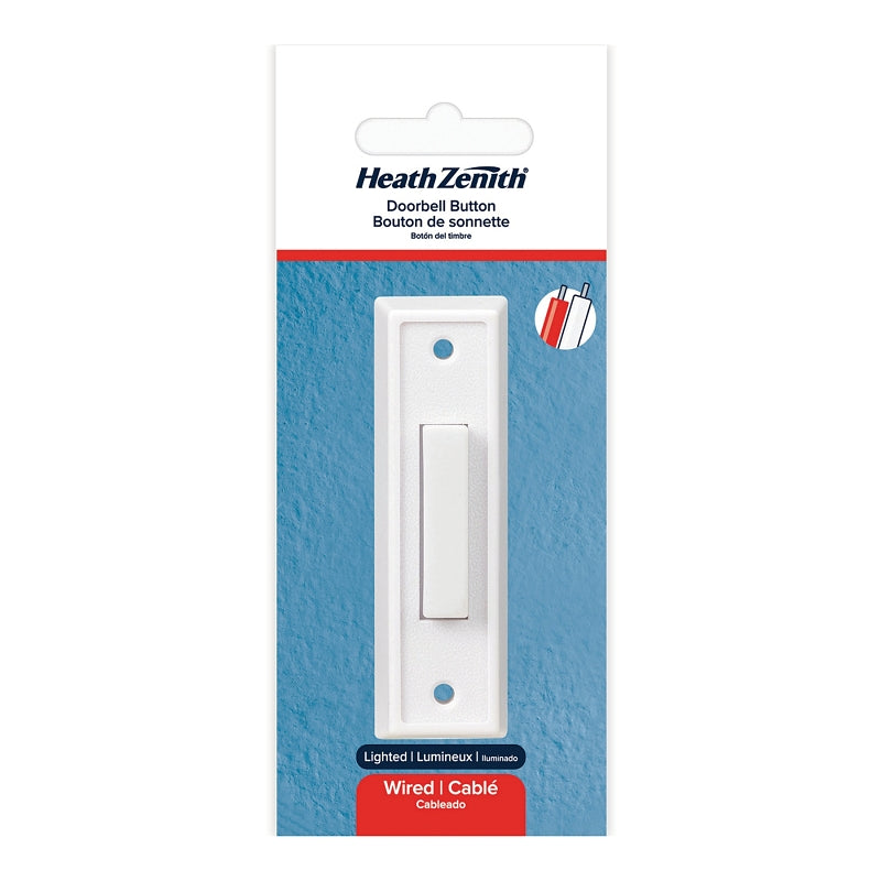 HEATH ZENITH Heath Zenith 18000092 Wired Pushbutton Doorbell (3 in H x 7/8 in W x 3/4 in D)