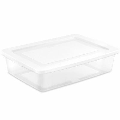 STERILITE Sterilite 42468010 28 Qt Storage Box Clear White Lid 10 Pack