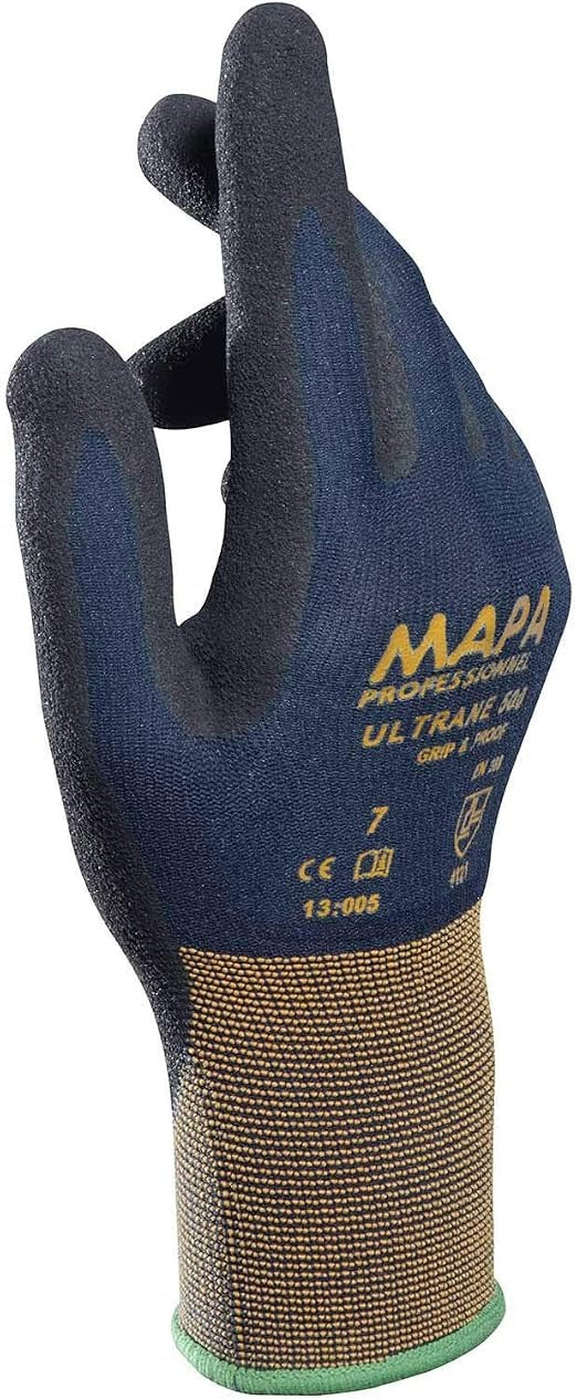 MAPA PROFESSIONAL Mapa Professional 34500049 Lt Wt 10.5 inches Grip 'n Proof Palm Coated Nitrile (Size 9, 1 Pair)