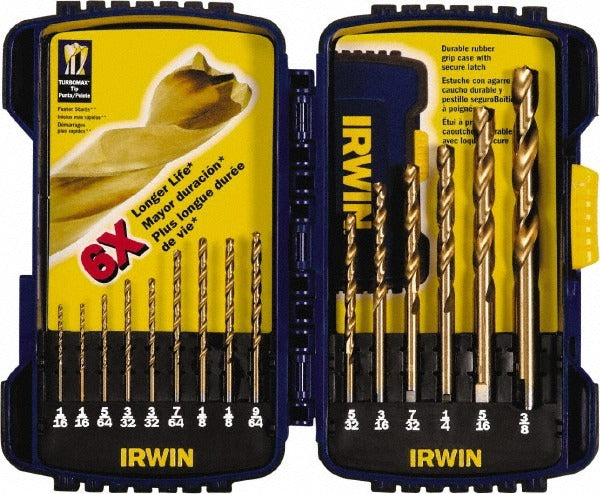 IRWIN Irwin 3018009 Jobber Drill Bit Set 15pc Hss Tin