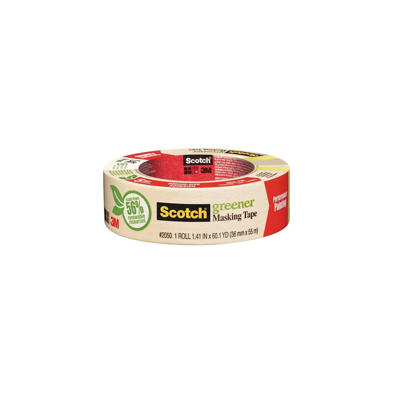 3M 3M 2050-36A 1.41 inches Scotch Painters' Masking Tape for Trim Work (1 Roll 36mm x 55m)