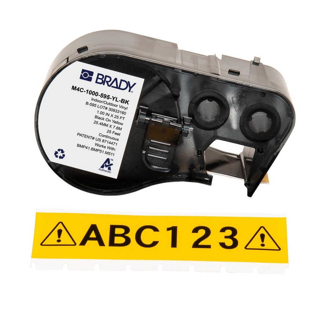 BRADY Brady 170834 Label Printer Cartridge 1 in Black on Yellow