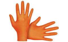 SAS Safety 66473 Astro-Grip 7 mil Size L Powder Free Rubber Disposable Glove in Hi-Visibility Orange Pack of 100