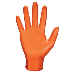 SAS Safety 66473 Astro-Grip 7 mil Size L Powder Free Rubber Disposable Glove in Hi-Visibility Orange Pack of 100