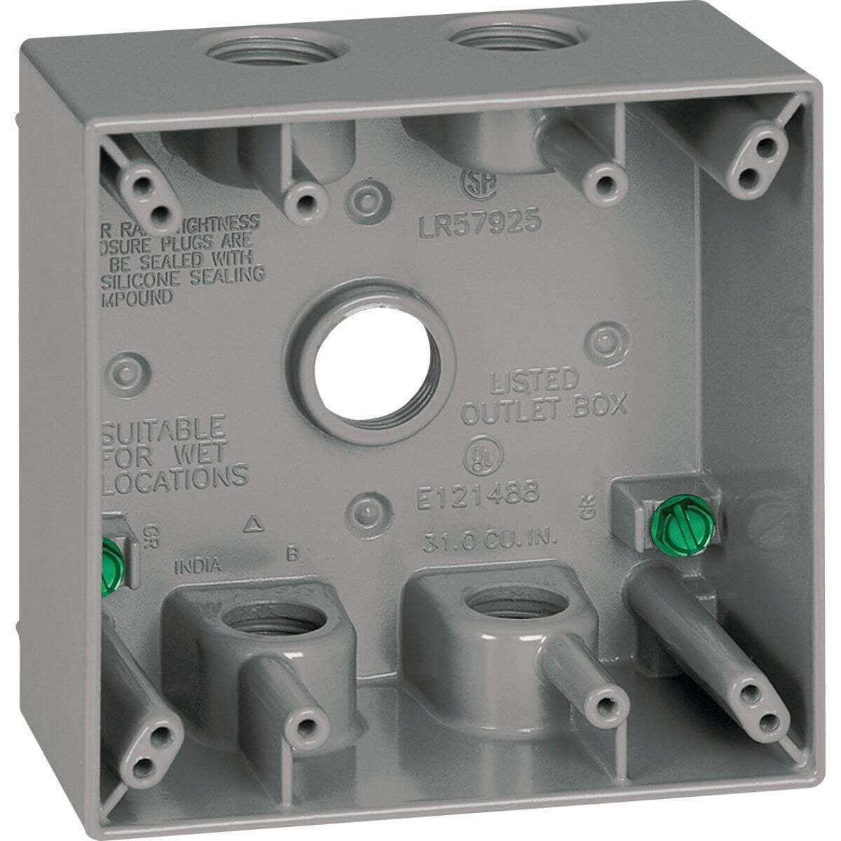 SOUTHWIRE Southwire WB2550-UPC Weatherproof Junction Box 2-Gang 1/2 in 5-Hole