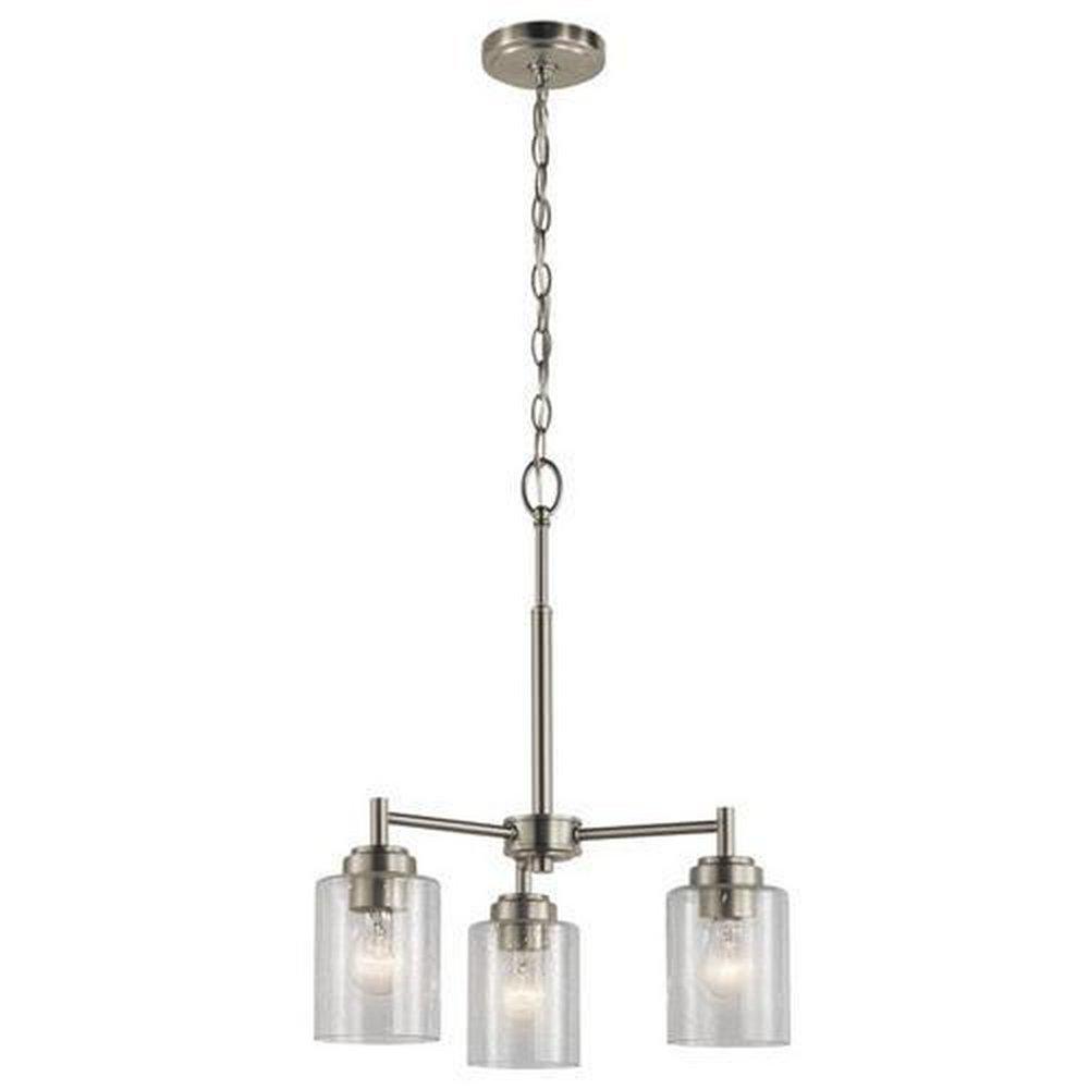 Kichler 44029NI Winslow Mini Transitional Chandelier (3) A19 Incandescent Lamp 120 VAC