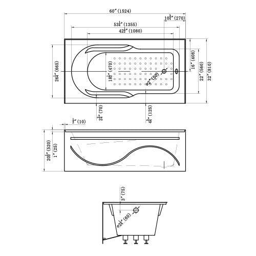 DAKOTA Dakota Plumbing Products DST-ALLC00W Alcove Soaker Bathtub