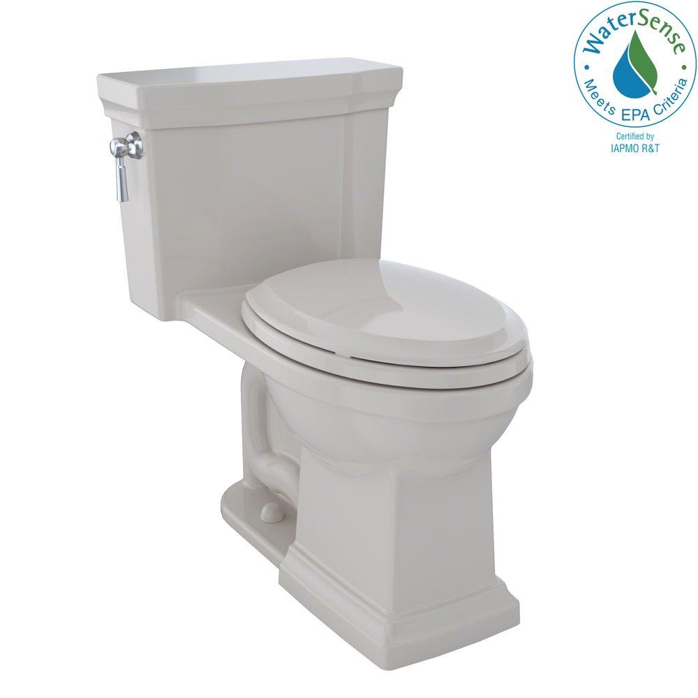 Toto MS814224CEFG#12 Promenade II 1.28 GPF One-Piece Elongated Toilet with CEFIONTECT Sedona Beige