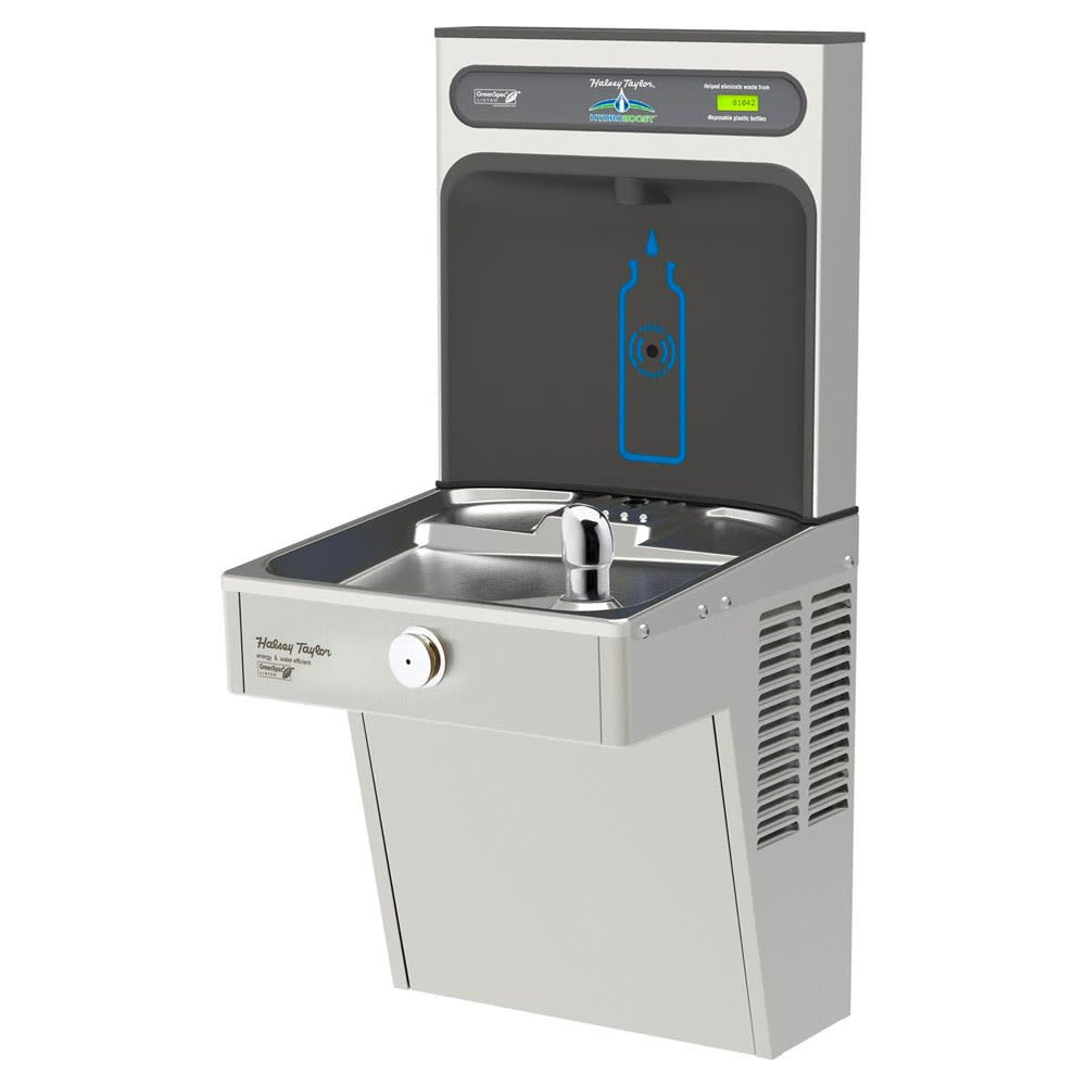 HALSEY TAYLOR Halsey Taylor HTHB-HVRGRN8-NF HydroBoost Bottle Filling Station and Single Vandal-Resistant Cooler 115V 260W (1 Station / 8 GPH) HTHB-HVRGRN8-NF