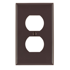 Leviton 80703 1-Gang Duplex Device Receptacle Wallplate Standard Size Thermoplastic Nylon Device Mount Brown