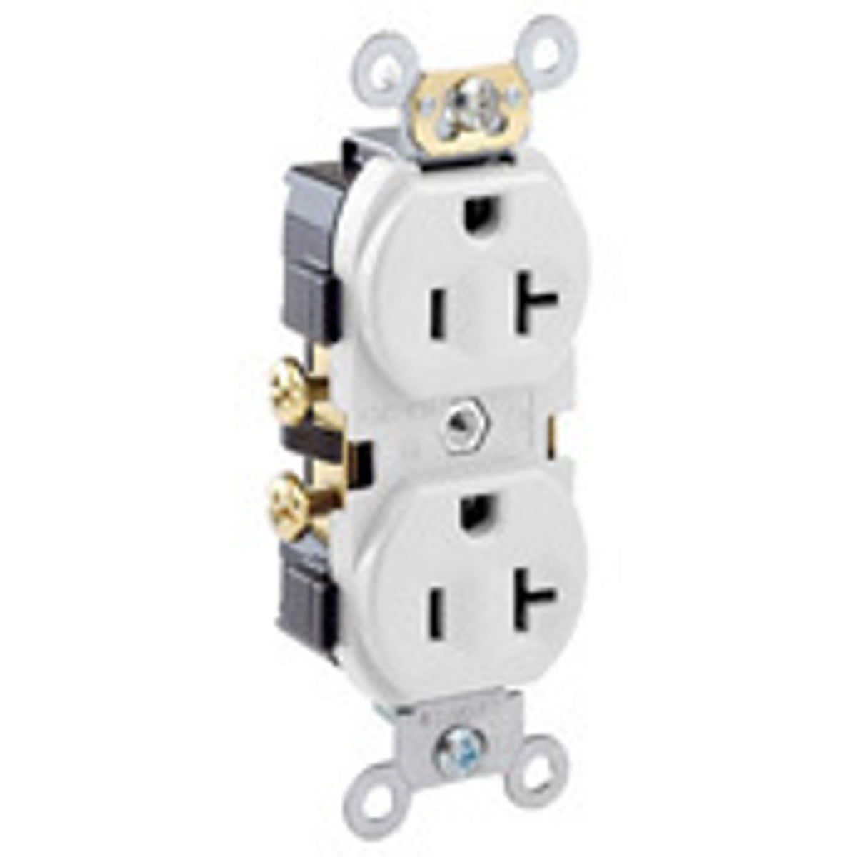 LEVITON Leviton CR20-WS Heavy Duty Narrow Body Straight Blade Duplex Receptacle 20 A 125 V (Window Pack) S02-0CR20-0WS