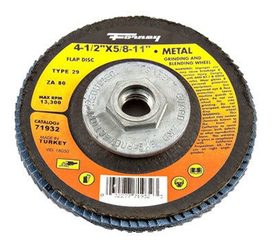 FORNEY Forney Industries Inc 71932 Flap Disc 80 Grit 4.5 in 10 Pack